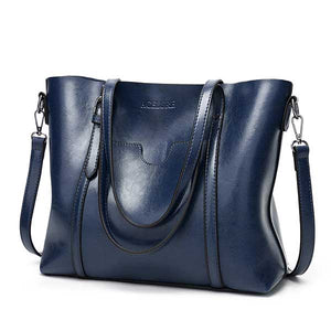 Women bag Oil wax Women Leather Handbags Luxury Lady Hand Purse Pocket Women messenger Big Tote 1 - jnpworldwide