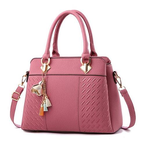 Fashion Women Handbags Tassel PU Leather Totes Top-handle Embroidery Crossbody Shoulder Bag Lady us - jnpworldwide