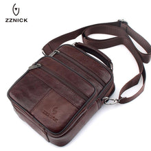 Load image into Gallery viewer, Genuine Cowhide Leather Shoulder Bag Small Messenger Travel Crossbody Handbags New Fashion Men Flap - jnpworldwide