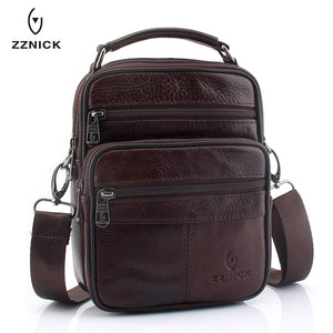 Genuine Cowhide Leather Shoulder Bag Small Messenger Travel Crossbody Handbags New Fashion Men Flap - jnpworldwide