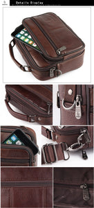Genuine Cowhide Leather Shoulder Bag Small Messenger Travel Crossbody Handbags New Fashion Men Flap - jnpworldwide