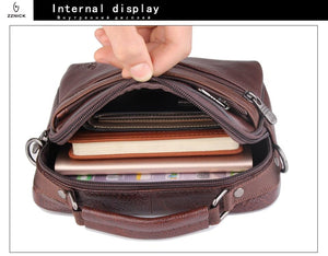 Genuine Cowhide Leather Shoulder Bag Small Messenger Travel Crossbody Handbags New Fashion Men Flap - jnpworldwide