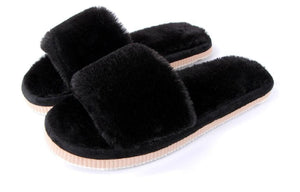 Womens Fur Slippers Winter Shoes Size room Home Slipper Women Indoor Warm Fluffy Cotton cover pairs - jnpworldwide