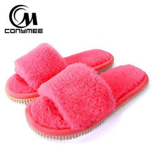 Load image into Gallery viewer, Womens Fur Slippers Winter Shoes Size room Home Slipper Women Indoor Warm Fluffy Cotton cover pairs - jnpworldwide