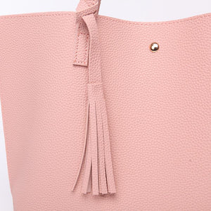 Women Messenger Leather Casual Tassel Handbags Female Designer Bag Vintage Tote Shoulder Quality us - jnpworldwide