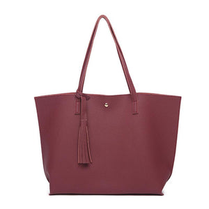 Women Messenger Leather Casual Tassel Handbags Female Designer Bag Vintage Tote Shoulder Quality us - jnpworldwide