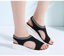 Load image into Gallery viewer, Women Sandals New Female Shoes Summer Wedge Comfortable Sandals Ladies Slip on Flat comfortable us - jnpworldwide