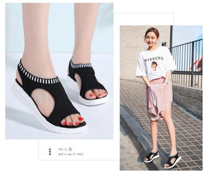 Women Sandals New Female Shoes Summer Wedge Comfortable Sandals Ladies Slip on Flat comfortable us - jnpworldwide