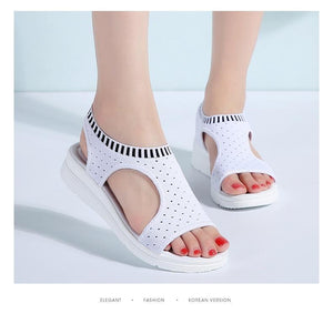 Women Sandals New Female Shoes Summer Wedge Comfortable Sandals Ladies Slip on Flat comfortable us - jnpworldwide