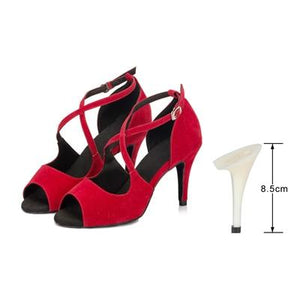 Woman Ballroom Latin Dance Shoes Red Salsa Sandals Female Social Party Tango High Heels Soft Sole 1 - jnpworldwide