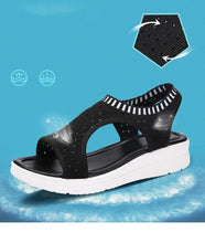 Load image into Gallery viewer, Fashion Women Sandals Breathable Comfort Shopping Ladies Walking Shoes Summer Black Sandal pair us - jnpworldwide