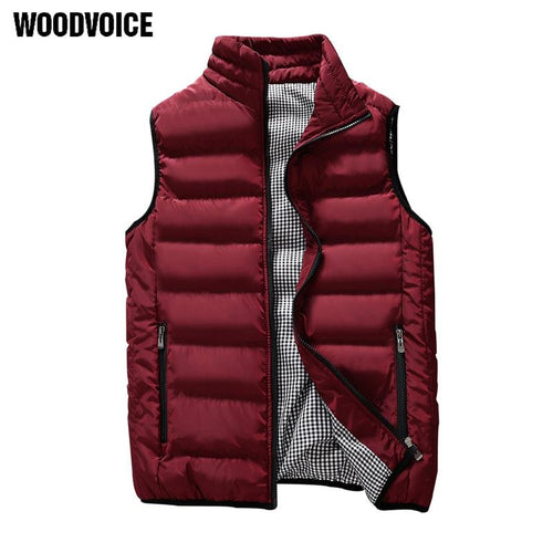 Casual Vest Men Autumn Winter Jackets Thick Sleeveless Coats Male Warm Cotton-Padded Waistcoat gilet - jnpworldwide