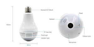 360 Degree Panorama Video Camera Wifi Light Bulb Surveillance Cam Recorder CCTV Motion Night HD - jnpworldwide