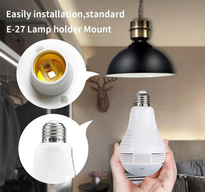 360 Degree Panorama Video Camera Wifi Light Bulb Surveillance Cam Recorder CCTV Motion Night HD - jnpworldwide