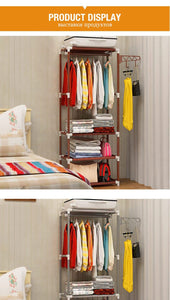 Solid  Hanger Metal Iron Floor Standing Coat Rack Creative Home Furniture Clothes Hanging Storage Shelf - jnpworldwide
