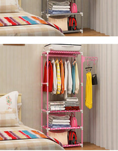 Solid  Hanger Metal Iron Floor Standing Coat Rack Creative Home Furniture Clothes Hanging Storage Shelf - jnpworldwide