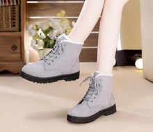 Load image into Gallery viewer, Snow boots classic heels suede women winter warm fur plush Insole ankle shoes hot lace up us new - jnpworldwide