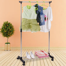 Load image into Gallery viewer, Stainless Hanger Standing Coat Rack Creative Home Furniture Clothes Hanging Storage Wheel - jnpworldwide