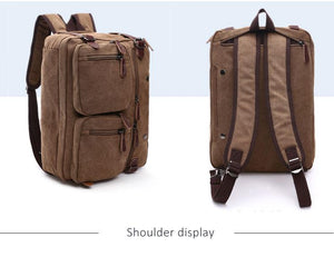 Canvas Bag Leather Briefcase Travel Suitcase Messenger Shoulder Tote Handbag Casual Laptop Pocket 1 - jnpworldwide