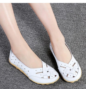 Flats Women comfortable Genuine Leather inserts Shoes Ballet Shoes Female pairs cover over travel 1 - jnpworldwide