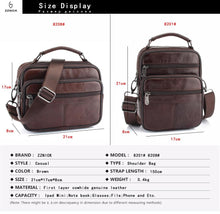 Load image into Gallery viewer, Genuine Cowhide Leather Shoulder Bag Small Messenger Travel Crossbody Handbags New Fashion Men Flap - jnpworldwide