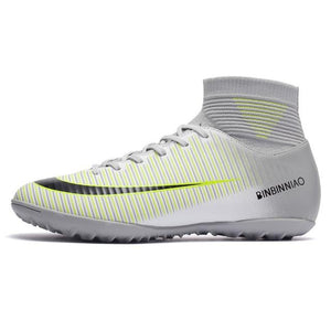 Black Men Soccer Shoes Kids design Cleats Training Football Boots High Ankle Sport Sneakers Size new - jnpworldwide