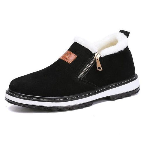 Fashion Black Mens Boots Designer Winter Shoes Men Warm Casual Fur New Warm Winter comfortable flats - jnpworldwide