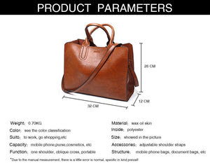 Leather Handbags Big Women Bag High Quality Casual Female Trunk Tote Spanish Brand Shoulder Ladies - jnpworldwide