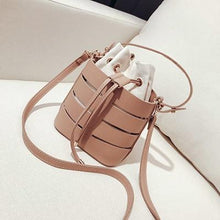 Load image into Gallery viewer, New Tide Solid Color PU Material Small Fairy Bag Portable Bucket Casual Wild Shoulder Messenger tote - jnpworldwide