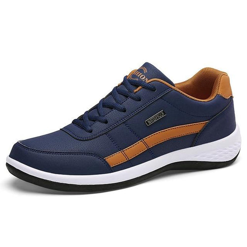 Fashion Sneakers Casual Shoes Breathable Lace up Mens Casual Spring Leather Walking travel flats new - jnpworldwide