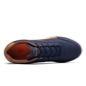 Fashion Sneakers Casual Shoes Breathable Lace up Mens Casual Spring Leather Walking travel flats new - jnpworldwide