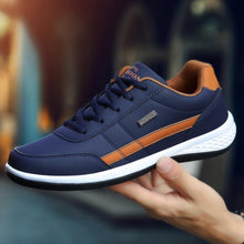 Load image into Gallery viewer, Fashion Sneakers Casual Shoes Breathable Lace up Mens Casual Spring Leather Walking travel flats new - jnpworldwide