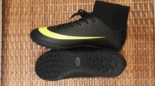 Load image into Gallery viewer, Black Men Soccer Shoes Kids design Cleats Training Football Boots High Ankle Sport Sneakers Size new - jnpworldwide
