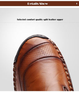 Comfortable Men Casual Shoes Loafers Men Shoes Quality Split Leather Flats Hot Sale Moccasins Size 1 - jnpworldwide