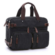 Load image into Gallery viewer, Canvas Bag Leather Briefcase Travel Suitcase Messenger Shoulder Tote Handbag Casual Laptop Pocket 1 - jnpworldwide
