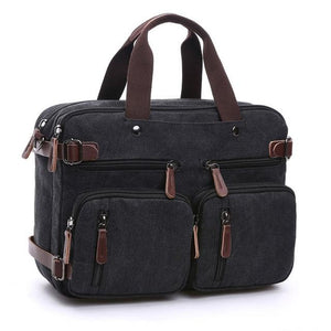 Canvas Bag Leather Briefcase Travel Suitcase Messenger Shoulder Tote Handbag Casual Laptop Pocket 1 - jnpworldwide