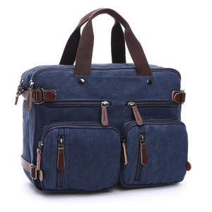 Canvas Bag Leather Briefcase Travel Suitcase Messenger Shoulder Tote Handbag Casual Laptop Pocket 1 - jnpworldwide