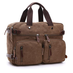 Canvas Bag Leather Briefcase Travel Suitcase Messenger Shoulder Tote Handbag Casual Laptop Pocket 1 - jnpworldwide