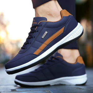 Fashion Sneakers Casual Shoes Breathable Lace up Mens Casual Spring Leather Walking travel flats new - jnpworldwide