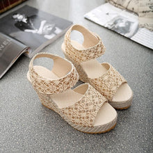Load image into Gallery viewer, Sandals New Summer Fashion Lace Hollow Gladiator Shoes Woman Slides Toe Hook Loop Solid Lady Casual - jnpworldwide