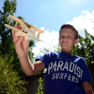 solar Toy Plane power Sensor remove Motion outdoor garden path landscape waterproof kid gift wood - jnpworldwide