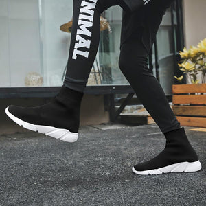 Sneakers Women Men Knit Upper Breathable Sport Shoes Sock Boots High Top Running comfortable flats - jnpworldwide