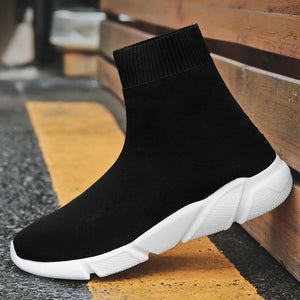 Sneakers Women Men Knit Upper Breathable Sport Shoes Sock Boots High Top Running comfortable flats - jnpworldwide