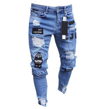 Load image into Gallery viewer, jean star slim pants skinny denim fit regular new stretch super designer many sizes colors men Rip - jnpworldwide