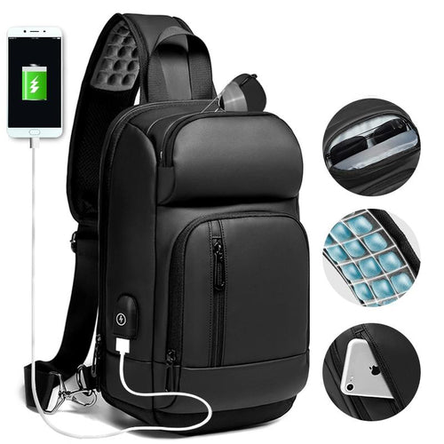 Crossbody Bag Leather USB Chest fashion top Designer Messenger Shoulder new Backpack Travel new - jnpworldwide