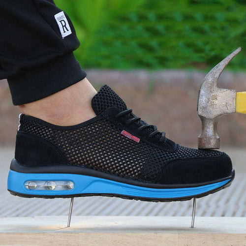 Protective shoes AIR breathable safety men Lightweight steel toe anti smashing work mesh sneakers 1 - jnpworldwide
