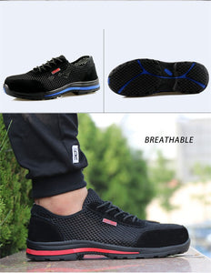 Protective shoes AIR breathable safety men Lightweight steel toe anti smashing work mesh sneakers 1 - jnpworldwide