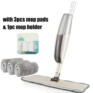 Spray Floor Mop with Reusable Microfiber Pads 360 Degree Handle Mop clean wash - jnpworldwide