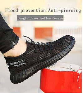 New breathable safety shoes men's Lightweight summer work sandals Single mesh sneakers comfortable - jnpworldwide