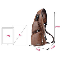 Load image into Gallery viewer, New Men Crossbody Bags Messenger Quality Shoulder Chest USB  Headphone Hole Designer Backpack tote - jnpworldwide